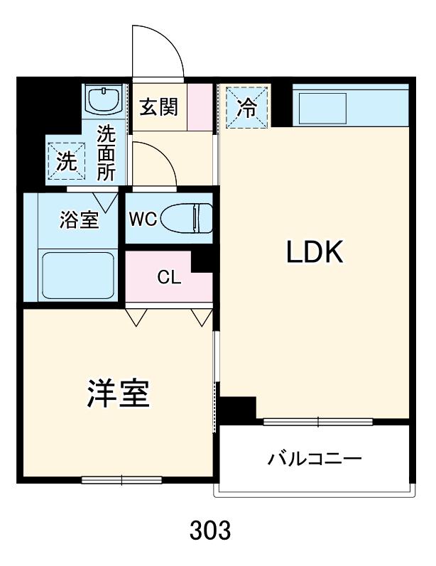 TRES美麗(1LDK/3階)の間取り写真