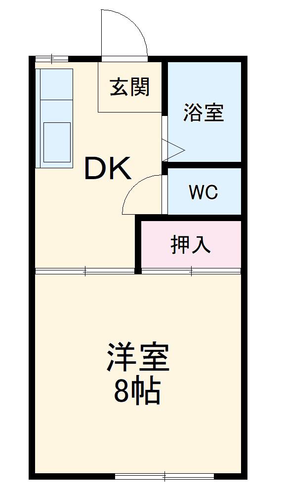 コートシルバー(1DK/1階)の間取り写真