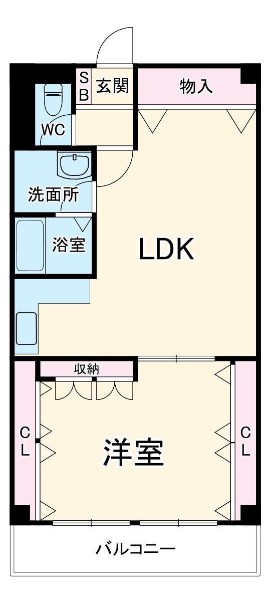 日建茂原マンション(1LDK/5階)の間取り写真