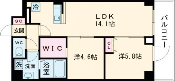 KDXレジデンス上板橋(2LDK/2階)の間取り写真