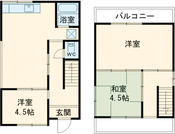 南海電鉄南海本線 松ノ浜駅 徒歩7分 2階建 築45年