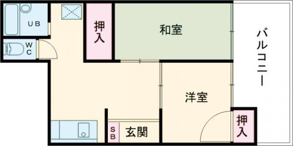 第一小林ビル(2LDK/5階)の間取り写真