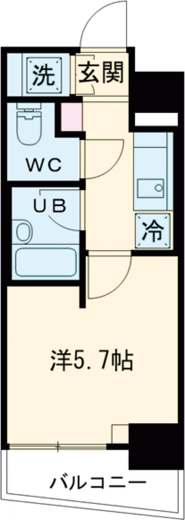 PREMIUM CUBE 笹塚(1K/5階)の間取り写真