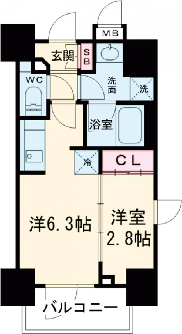 イプセ四谷(1DK/8階)の間取り写真