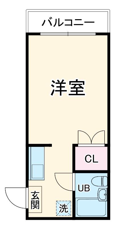 シーガル山手(ワンルーム/2階)の間取り写真