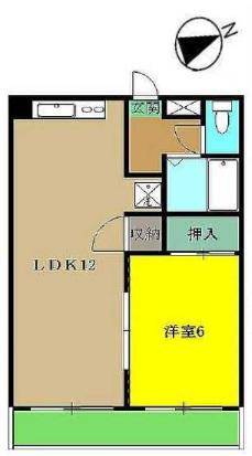 笠川ハイツ(1LDK/2階)の間取り写真