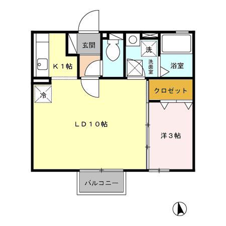 S-RESIDENCE江坂EMINENCE(1LDK/1階)の間取り写真