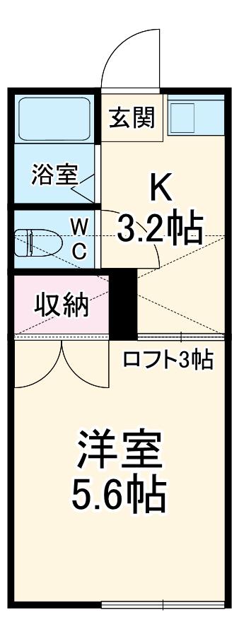 BCASA伊勢原ⅡRE-BORN(1K/1階)の間取り写真