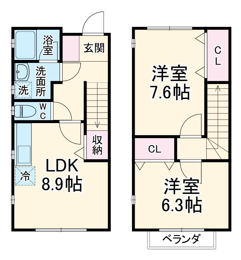 グレイス東山(2LDK)の間取り写真