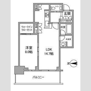 グランドメゾン新梅田タワーTHECL(1LDK/15階)の間取り写真