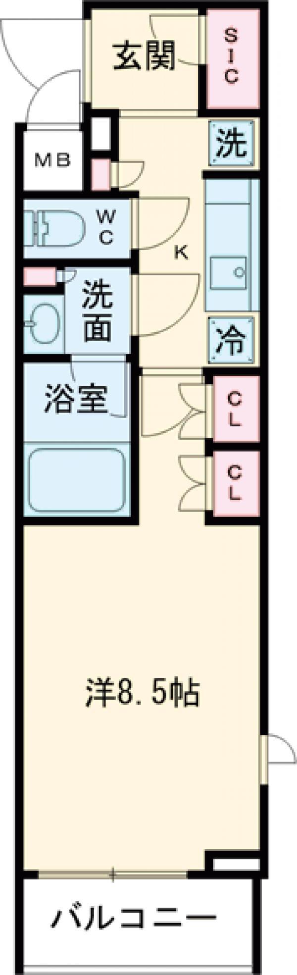ビスタ新庄ハイツⅡ(1K/2階)の間取り写真