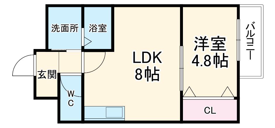 フリーディオ門真Ⅴ(1LDK/2階)の間取り写真