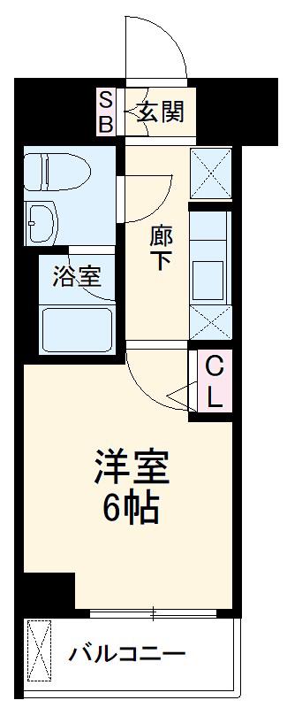 イアース八王子(1K/7階)の間取り写真