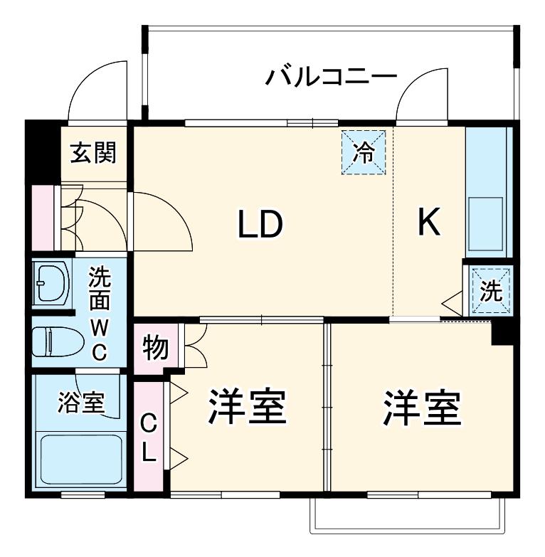 LAHAINA COURT21(2LDK/2階)の間取り写真