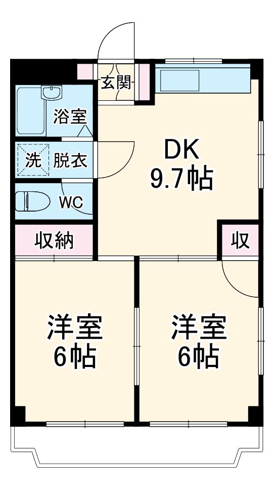 リアライズ西淡路(2DK/3階)の間取り写真