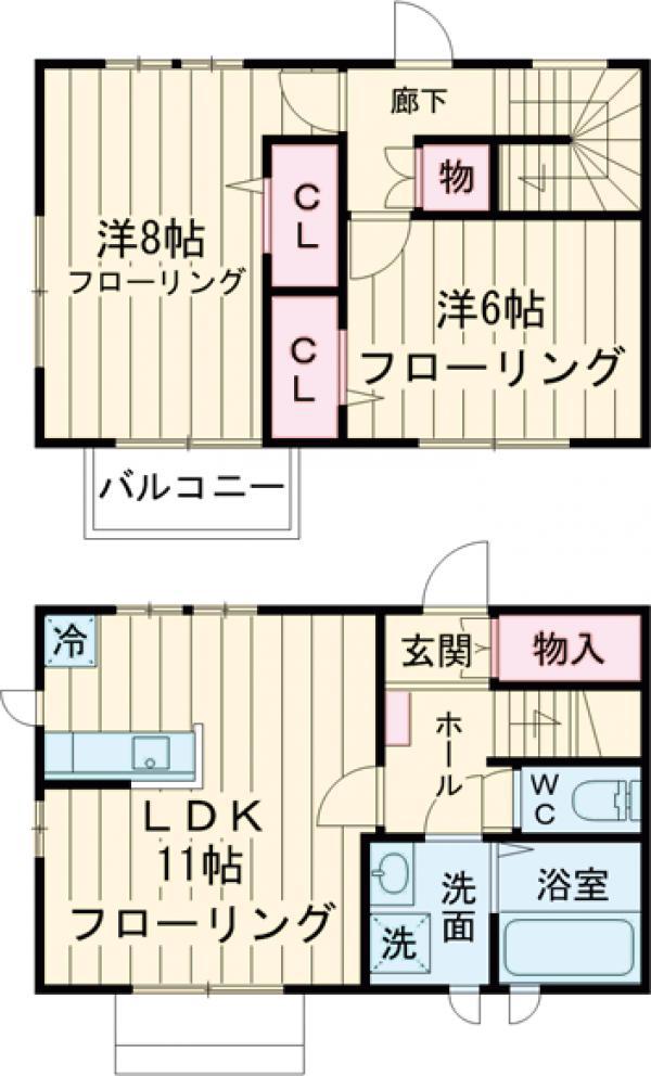 PASTORAL(2LDK/1階)の間取り写真