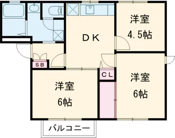 グレースハイツA(3DK/1階)の間取り写真