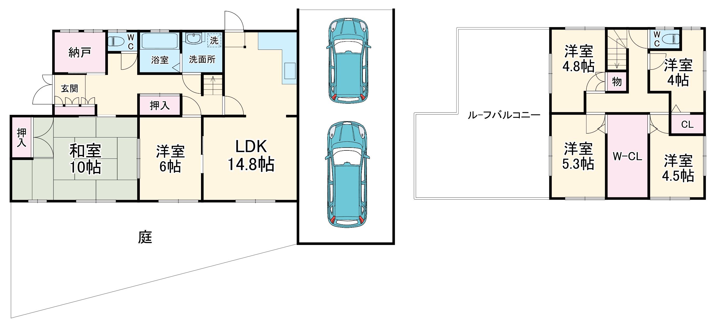 名古屋市鶴舞線 赤池駅(愛知) 徒歩26分 2階建 築52年(6SLK)の間取り写真
