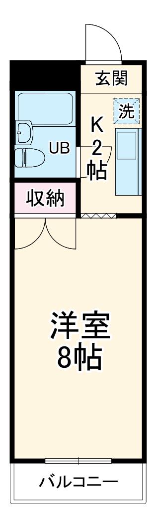 愛知カレッジタウンD棟(1K/6階)の間取り写真