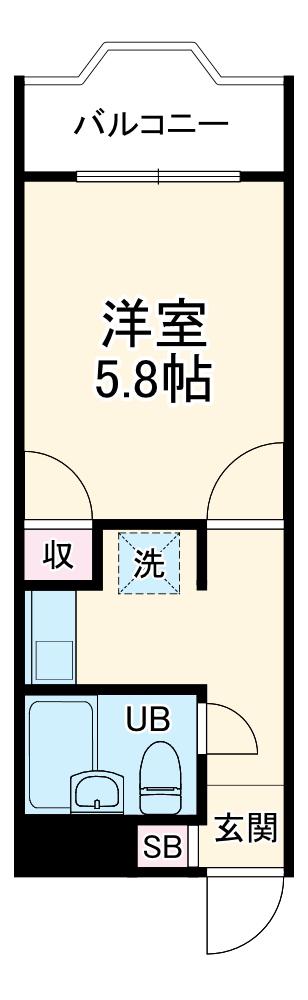 プルミエール2番館(1K/4階)の間取り写真