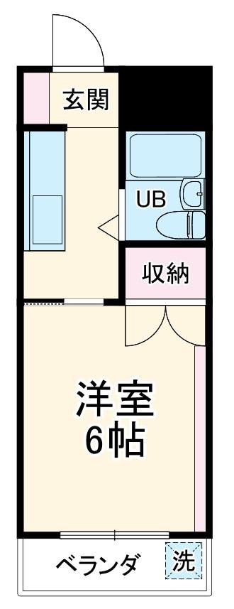 フォレスト18(1K/2階)の間取り写真