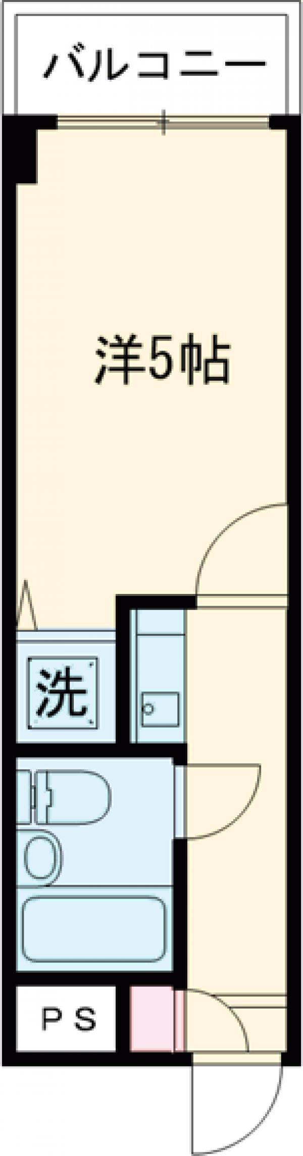 ライオンズマンション調布国領(1K/2階)の間取り写真