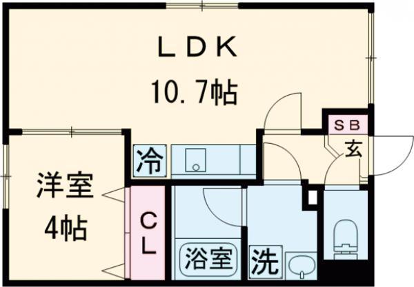 ALATO森下Ⅱ(1LDK/1階)の間取り写真