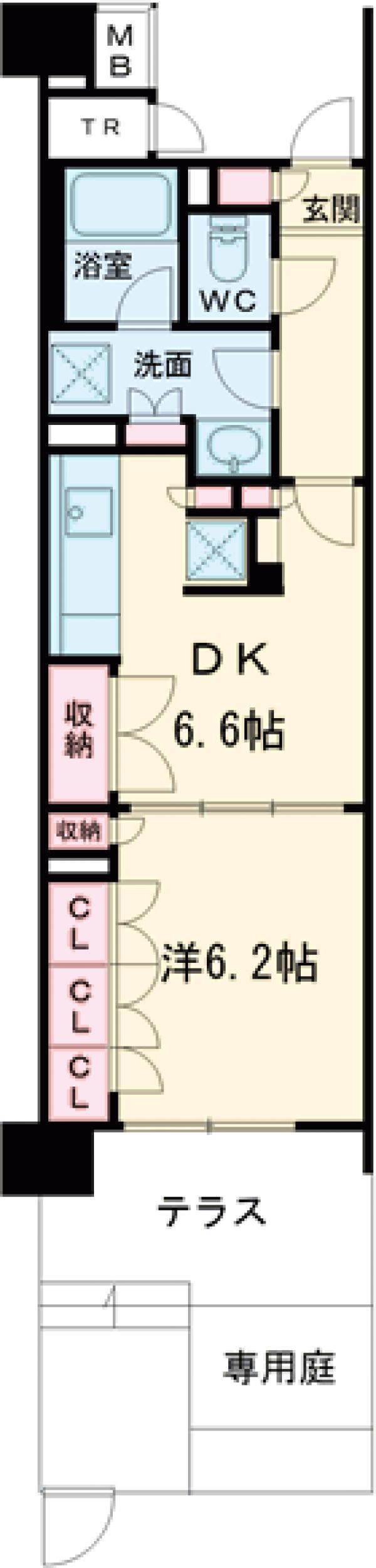 オーベルグランディオ吉祥寺Ⅰ(1DK/1階)の間取り写真