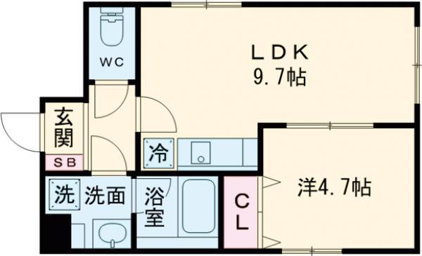 ALATO森下Ⅱ(1LDK/2階)の間取り写真