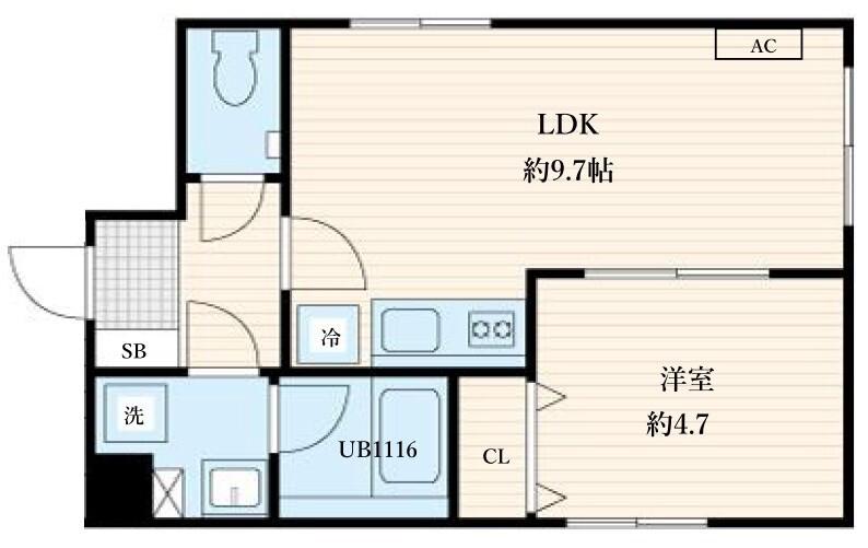 ALATO森下Ⅱ(1LDK/5階)の間取り写真