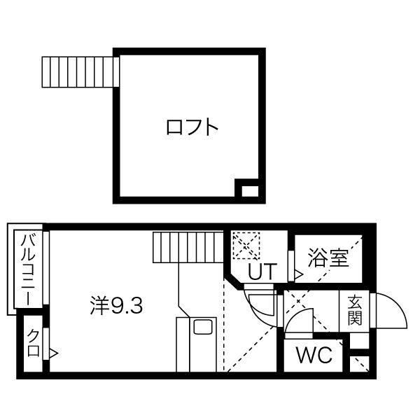 PATINA中村公園Ⅱ(ワンルーム/1階)の間取り写真