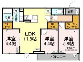 セレスティア東葛西 Ⅵ(3LDK/3階)の間取り写真