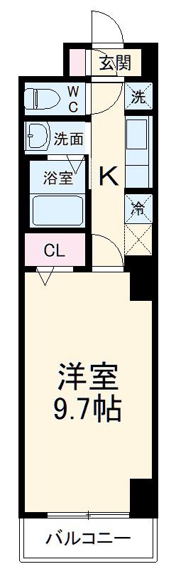 サンパーク妙典(1K/2階)の間取り写真