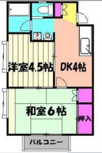 ハイツオリオンC(2DK/2階)の間取り写真