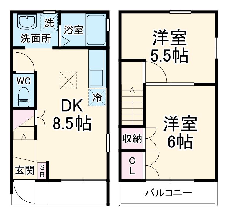 グリーンハイツいちぎＤ(2LDK)の間取り写真