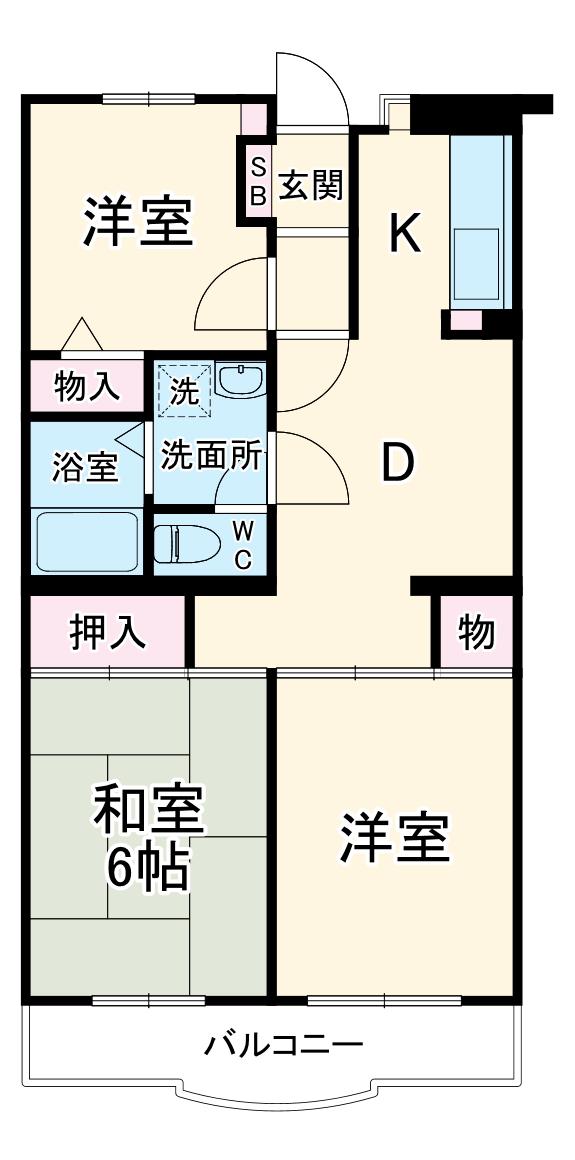 りぶいんしらゆり星1(3DK/1階)の間取り写真