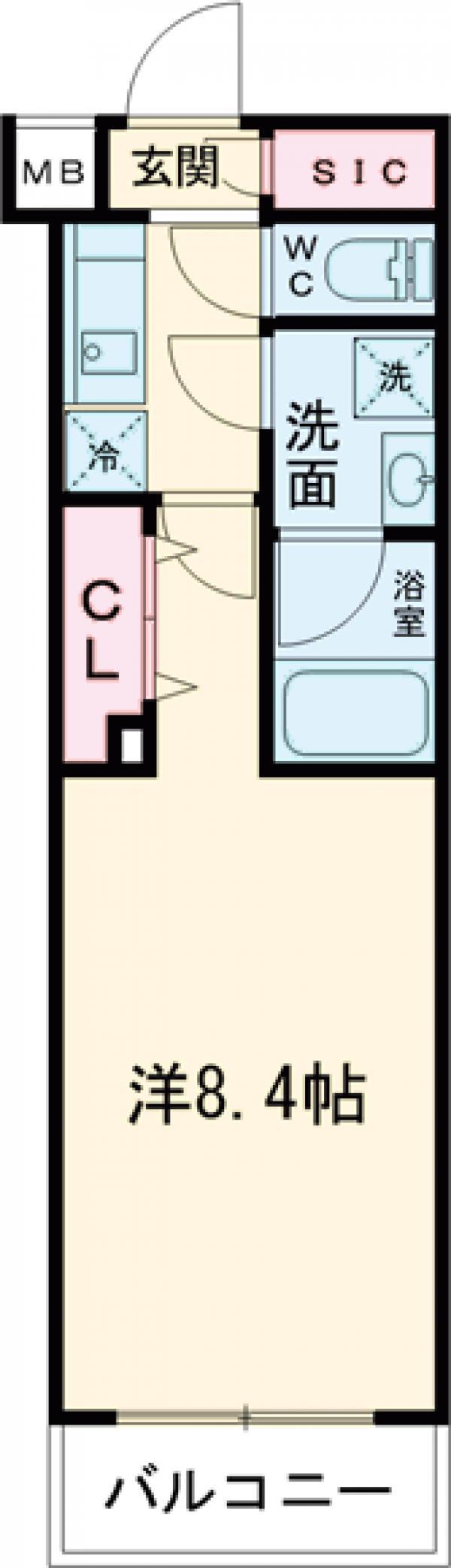 メインステージ成増Ⅱ(1K/2階)の間取り写真
