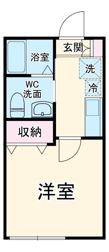 グランソフィア松戸(1K/1階)の間取り写真