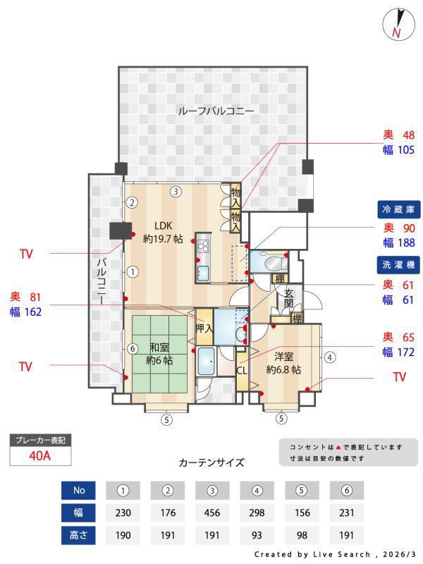 ピエールボレ室見(2LDK/7階)の間取り写真