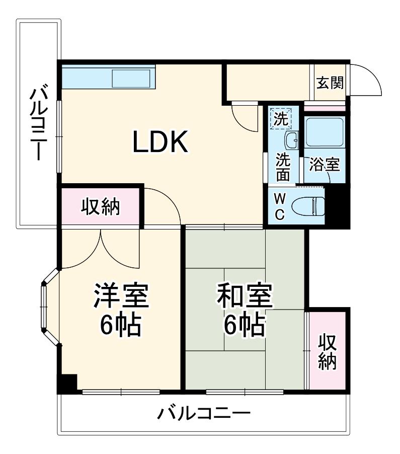 矢島ハイツ(2DK/3階)の間取り写真