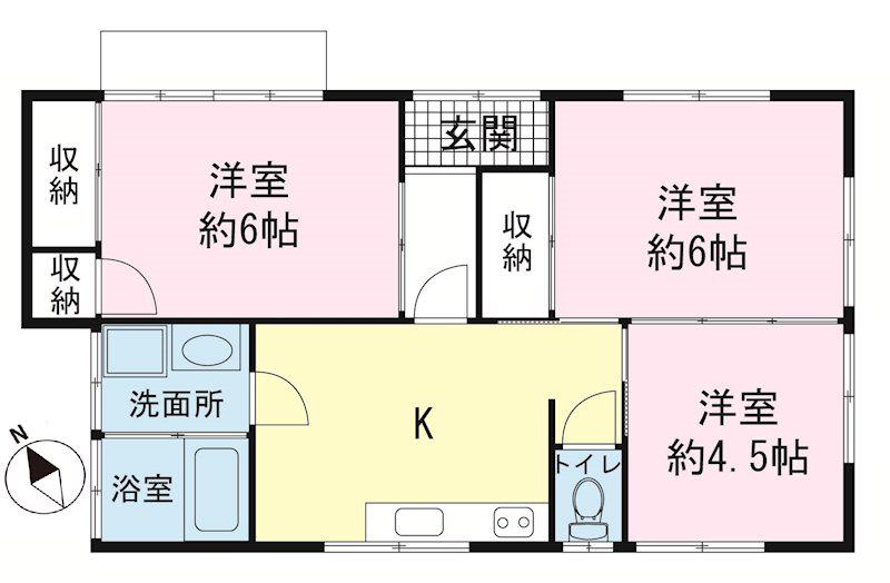 御殿場線 大岡駅(静岡) 徒歩14分 1階建 築43年(3K)の間取り写真
