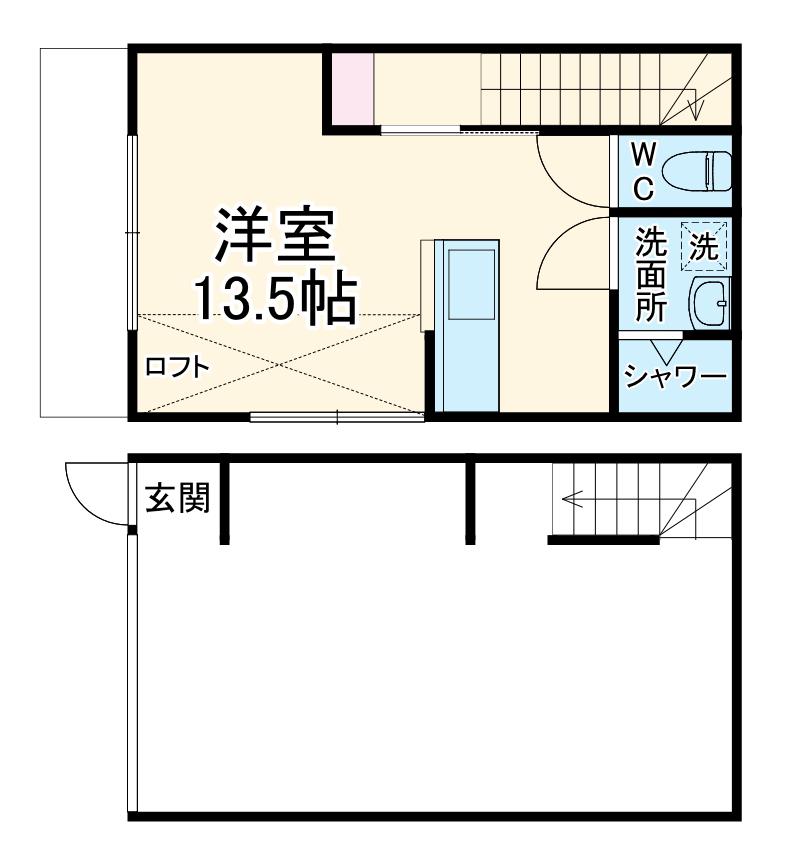 大阪モノレール本線 柴原阪大前駅 徒歩11分 2階建 新築(ワンルーム)の間取り写真