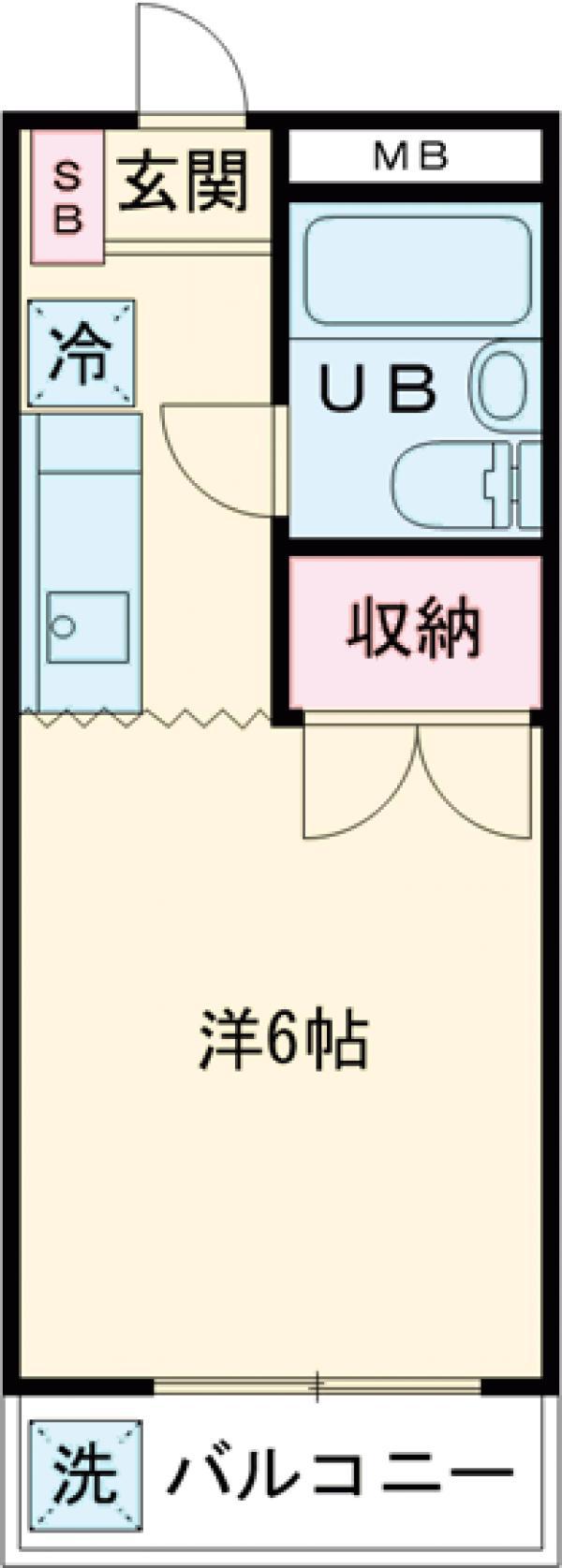 ドミール幸(1K/1階)の間取り写真