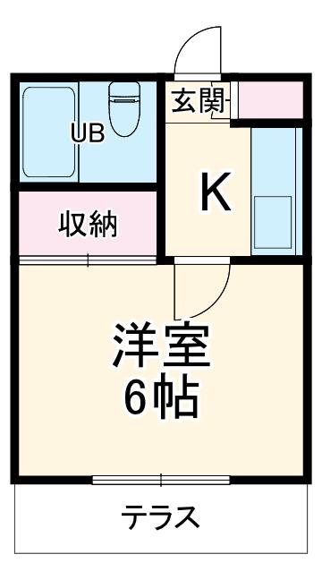 ベルメゾンはた野(ワンルーム/2階)の間取り写真