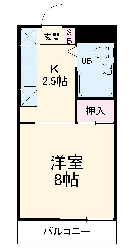 第一ビューハイツ兄山(1K/5階)の間取り写真