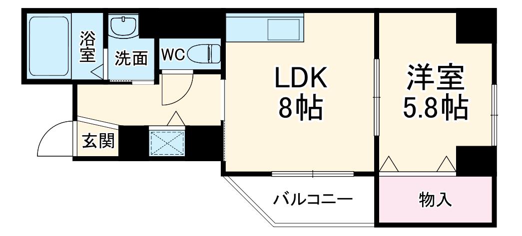 ソルトシティ浜松(1LDK/7階)の間取り写真