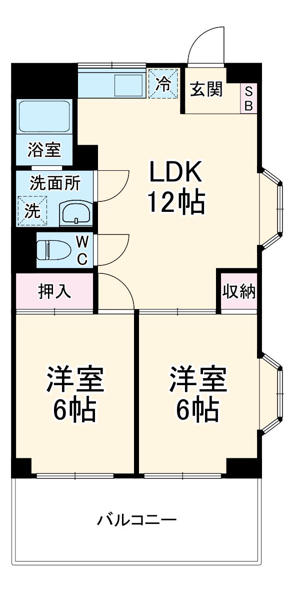 エトワール5(2LDK/3階)の間取り写真