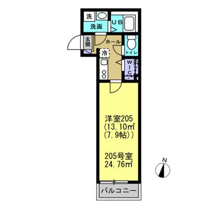 BESTSTAGE新狭山Ⅱ(1K/2階)の間取り写真