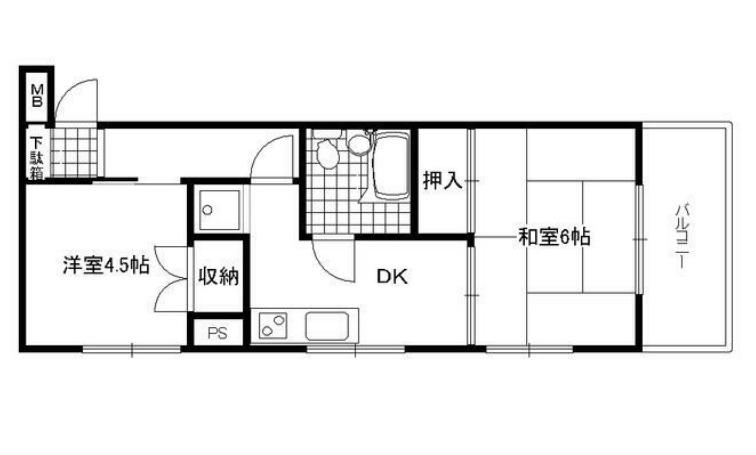 シティコーポパルナスPART-5(2DK/4階)の間取り写真
