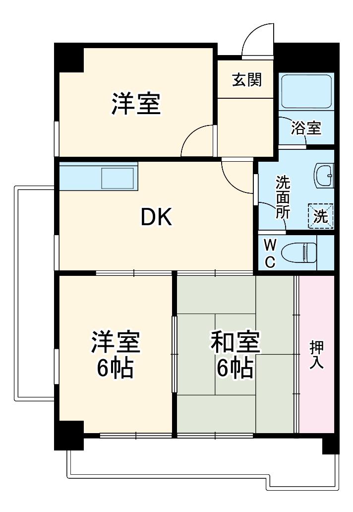 シェモア(2LDK/2階)の間取り写真